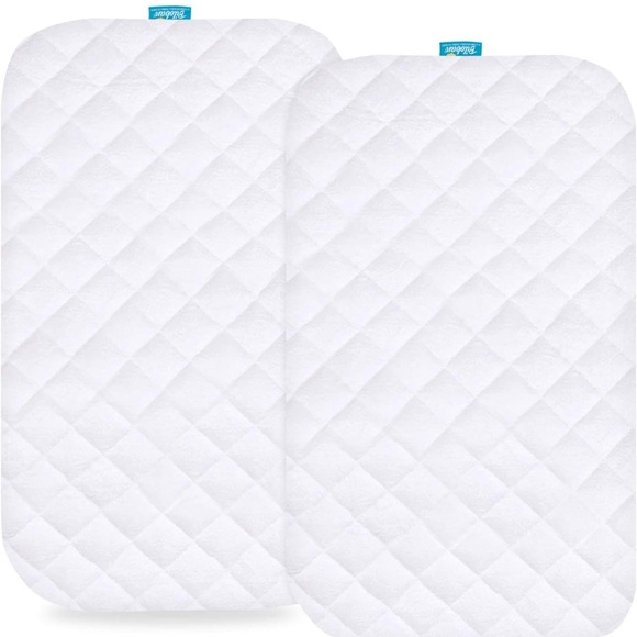 Bassinet Mattress Pad Cover Compatible with Mika Micky Bedside Sleeper, 2 Pack - Picture 1 of 6